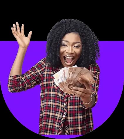 a girl happy winning money