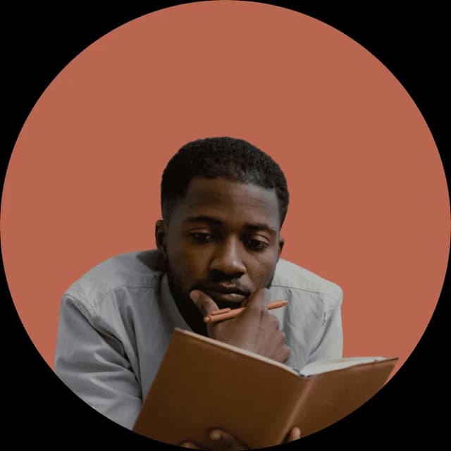 a guy reading a book